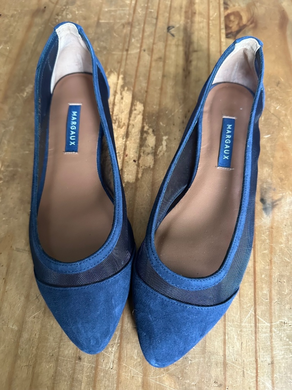 MARGAUX Blue Mesh Flats 37.5